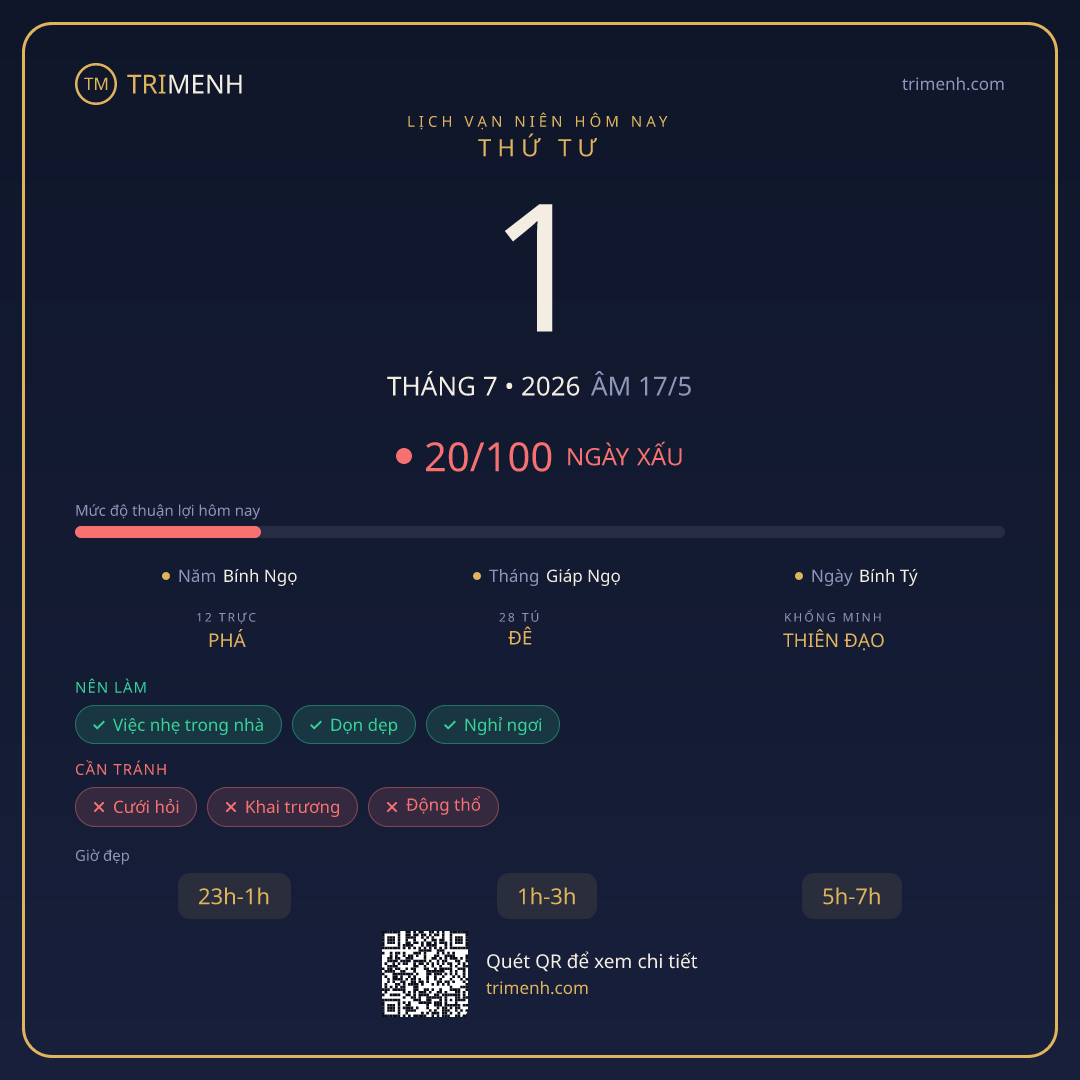 Ảnh lịch ngày 1/7/2026