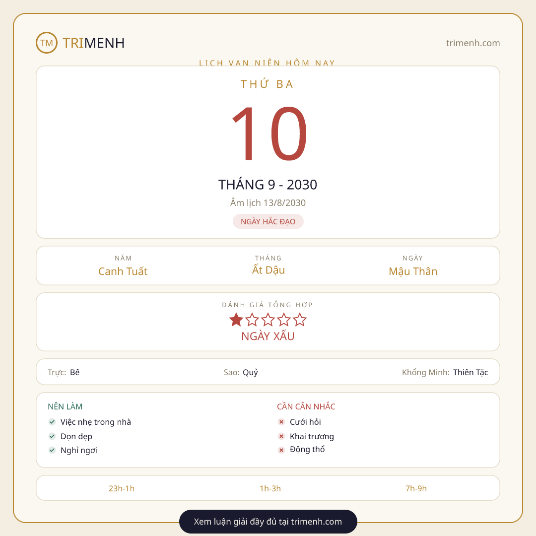 Ảnh lịch ngày 10/9/2030