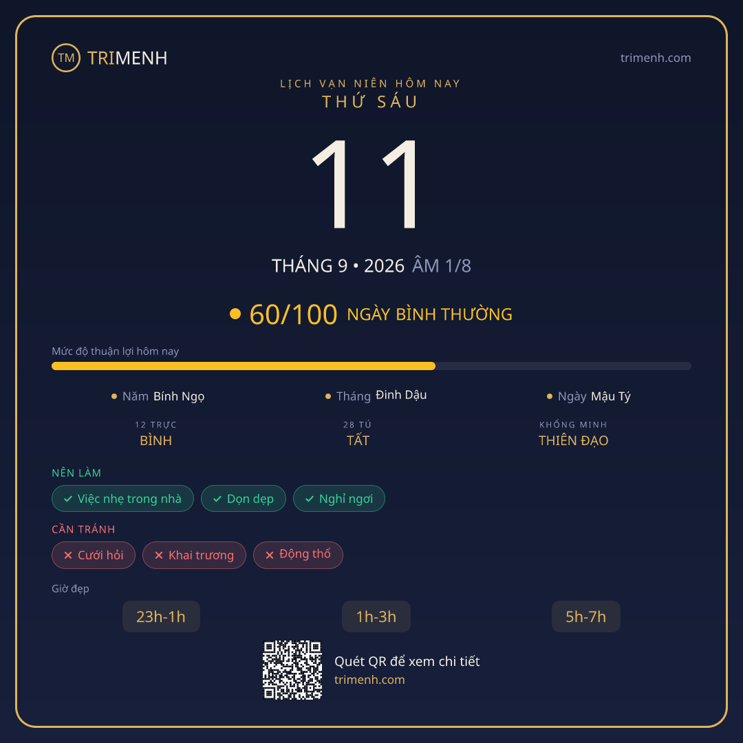 Ảnh lịch ngày 11/9/2026