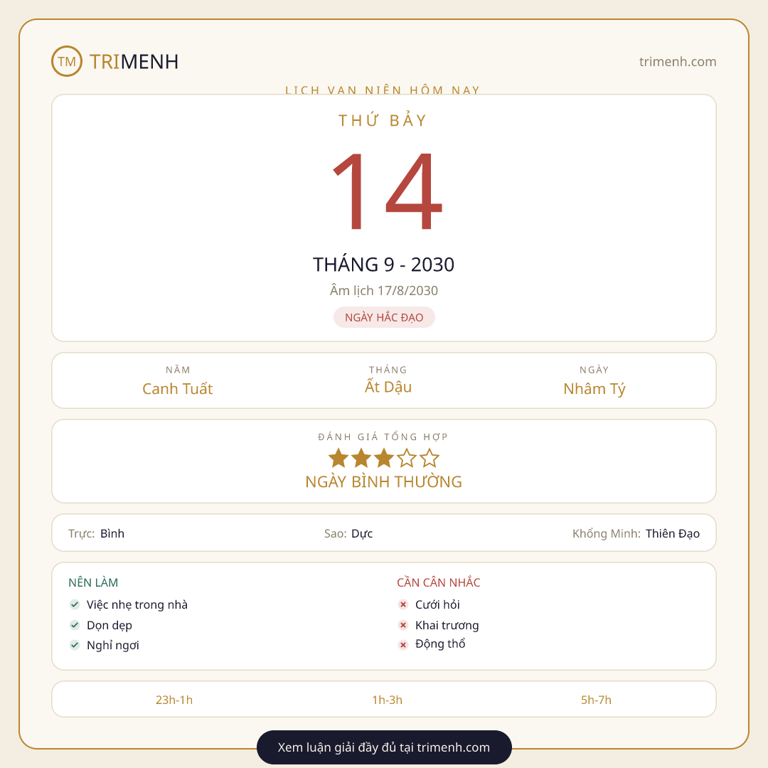 Ảnh lịch ngày 14/9/2030