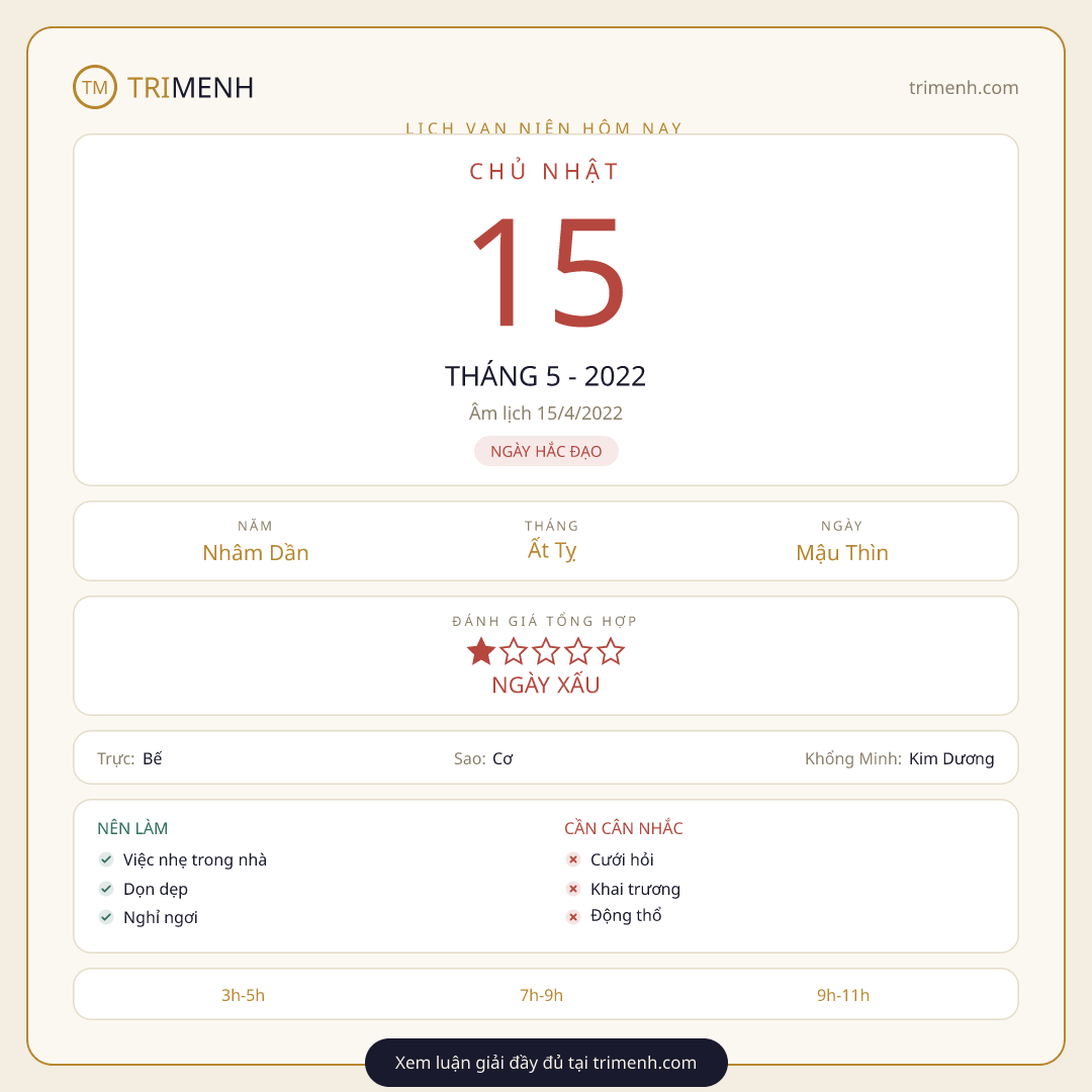Ảnh lịch ngày 15/5/2022