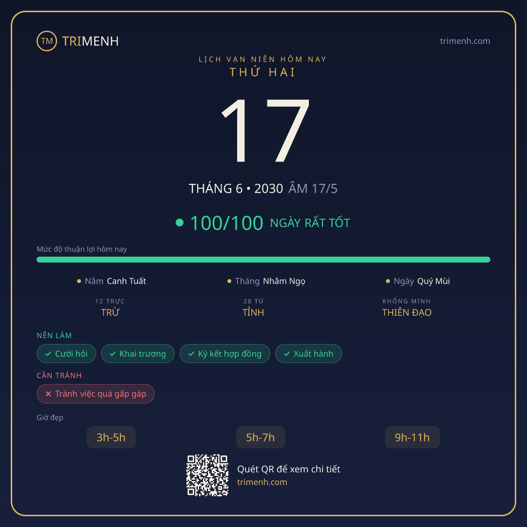 Ảnh lịch ngày 17/6/2030