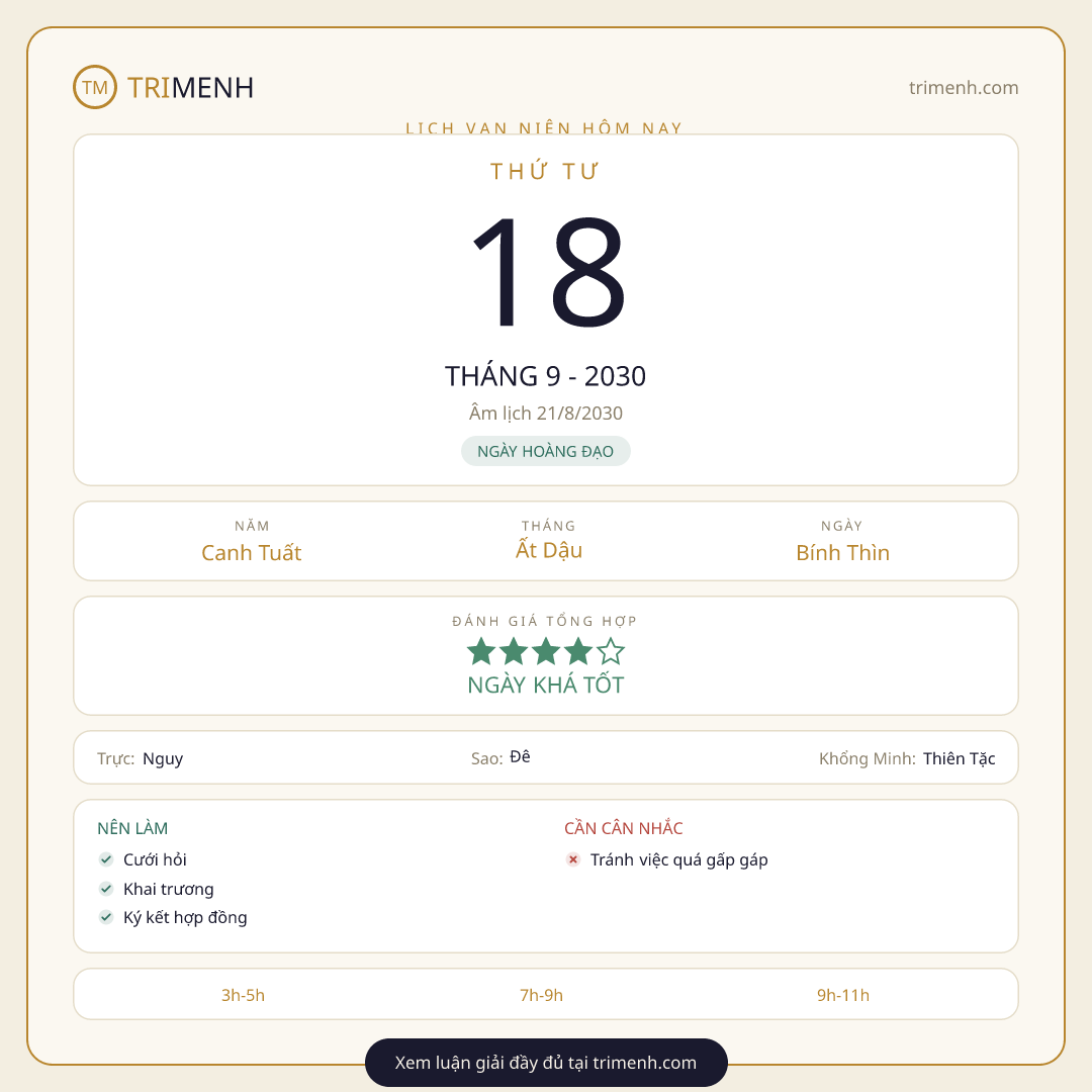 Ảnh lịch ngày 18/9/2030