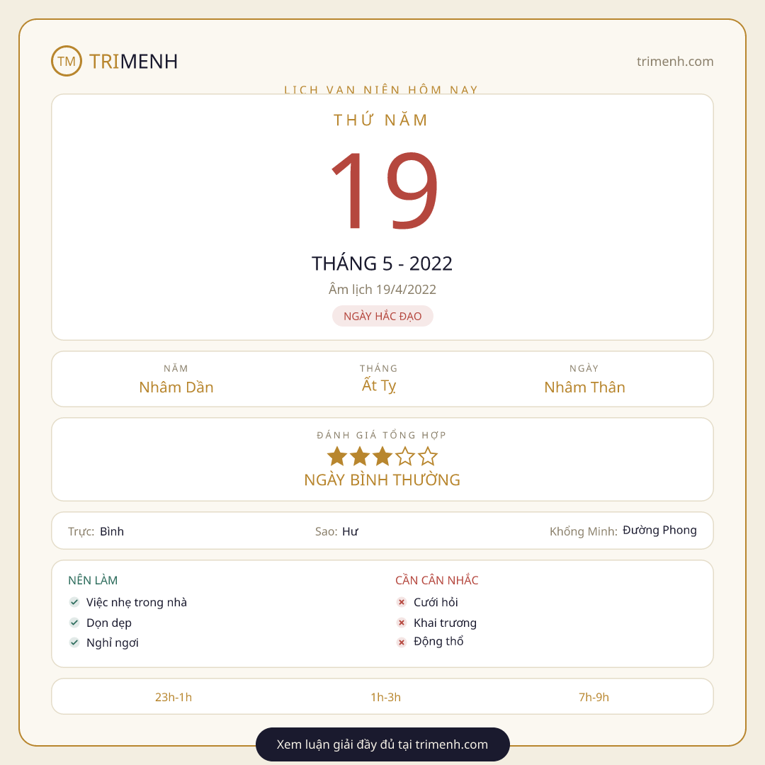 Ảnh lịch ngày 19/5/2022