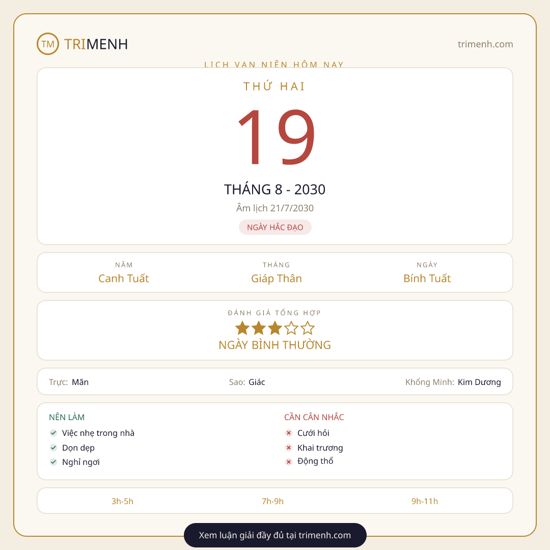 Ảnh lịch ngày 19/8/2030