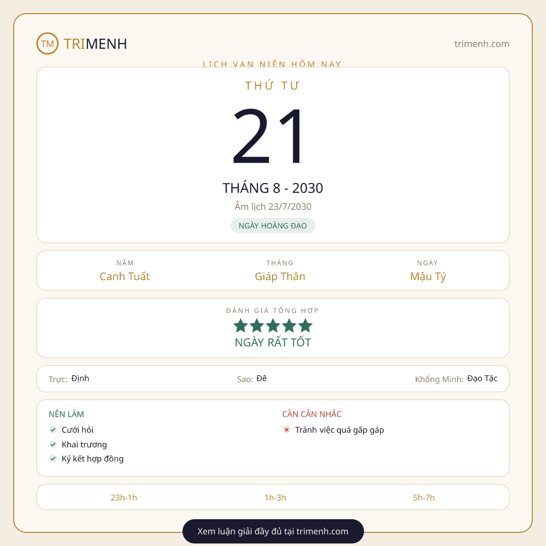 Ảnh lịch ngày 21/8/2030