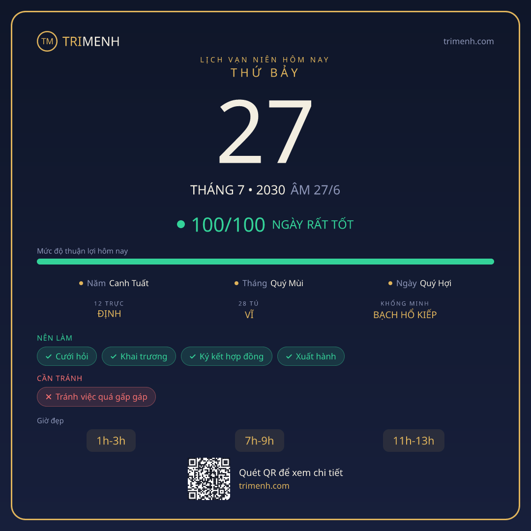 Ảnh lịch ngày 27/7/2030