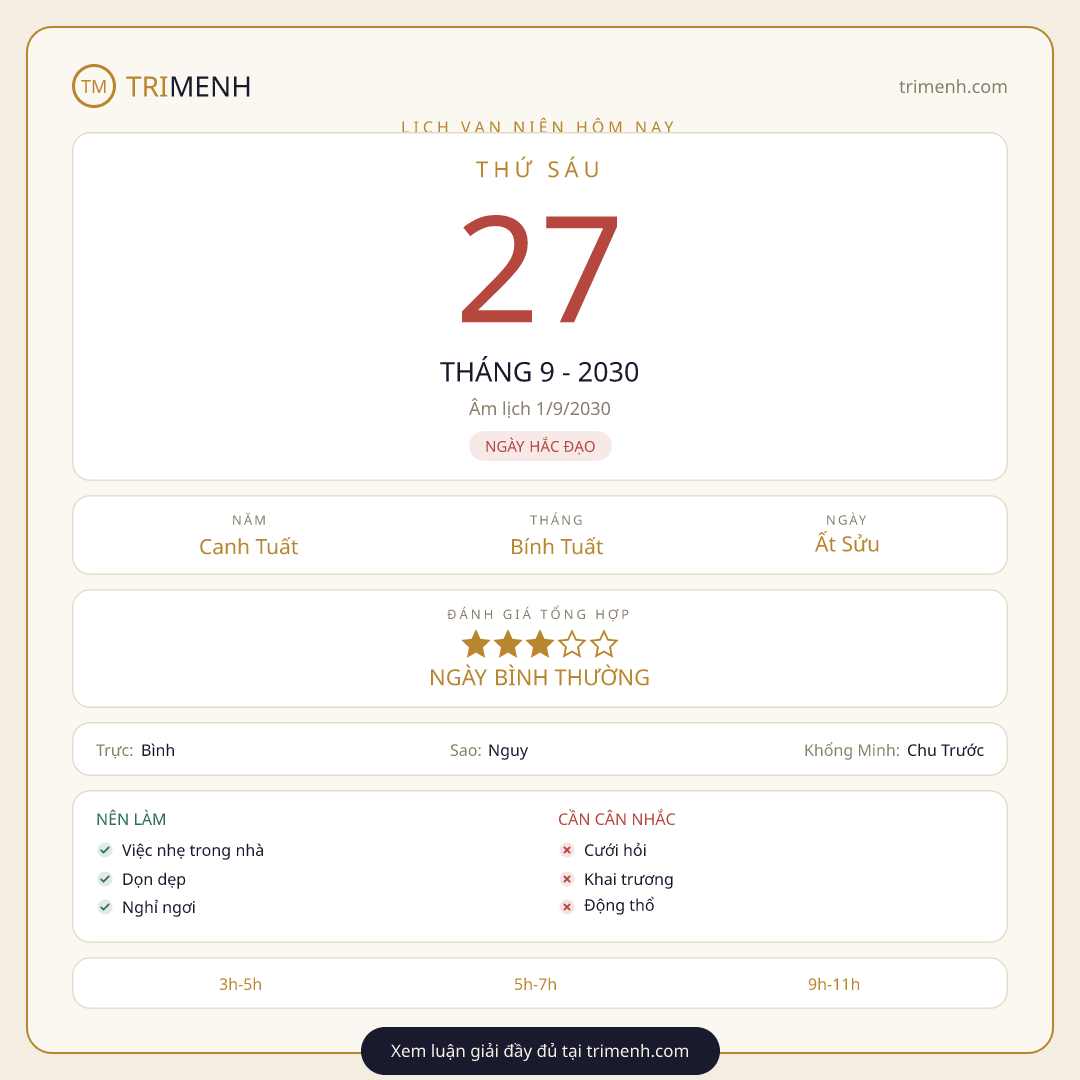 Ảnh lịch ngày 27/9/2030