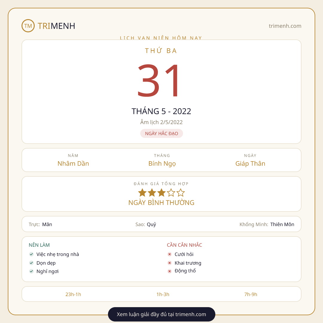 Ảnh lịch ngày 31/5/2022