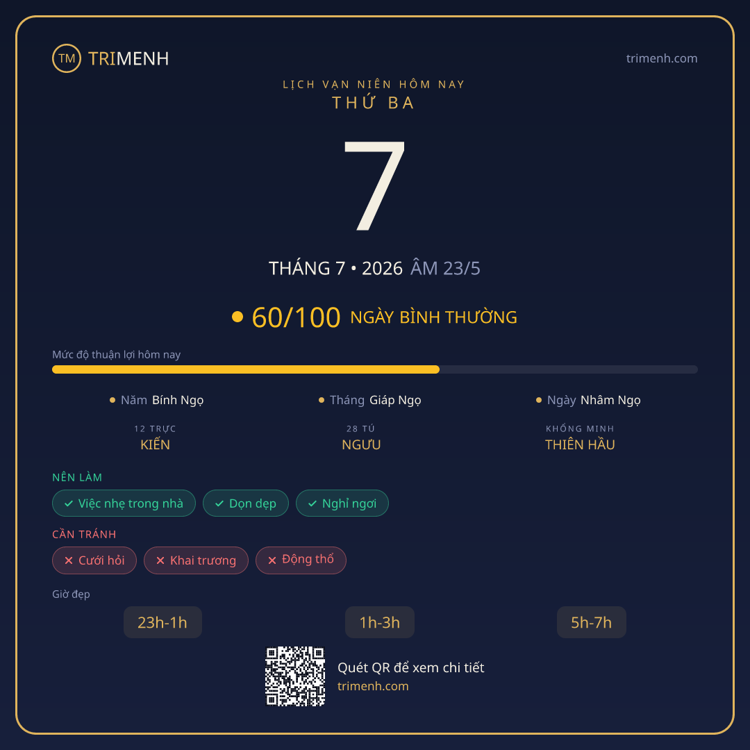 Ảnh lịch ngày 7/7/2026