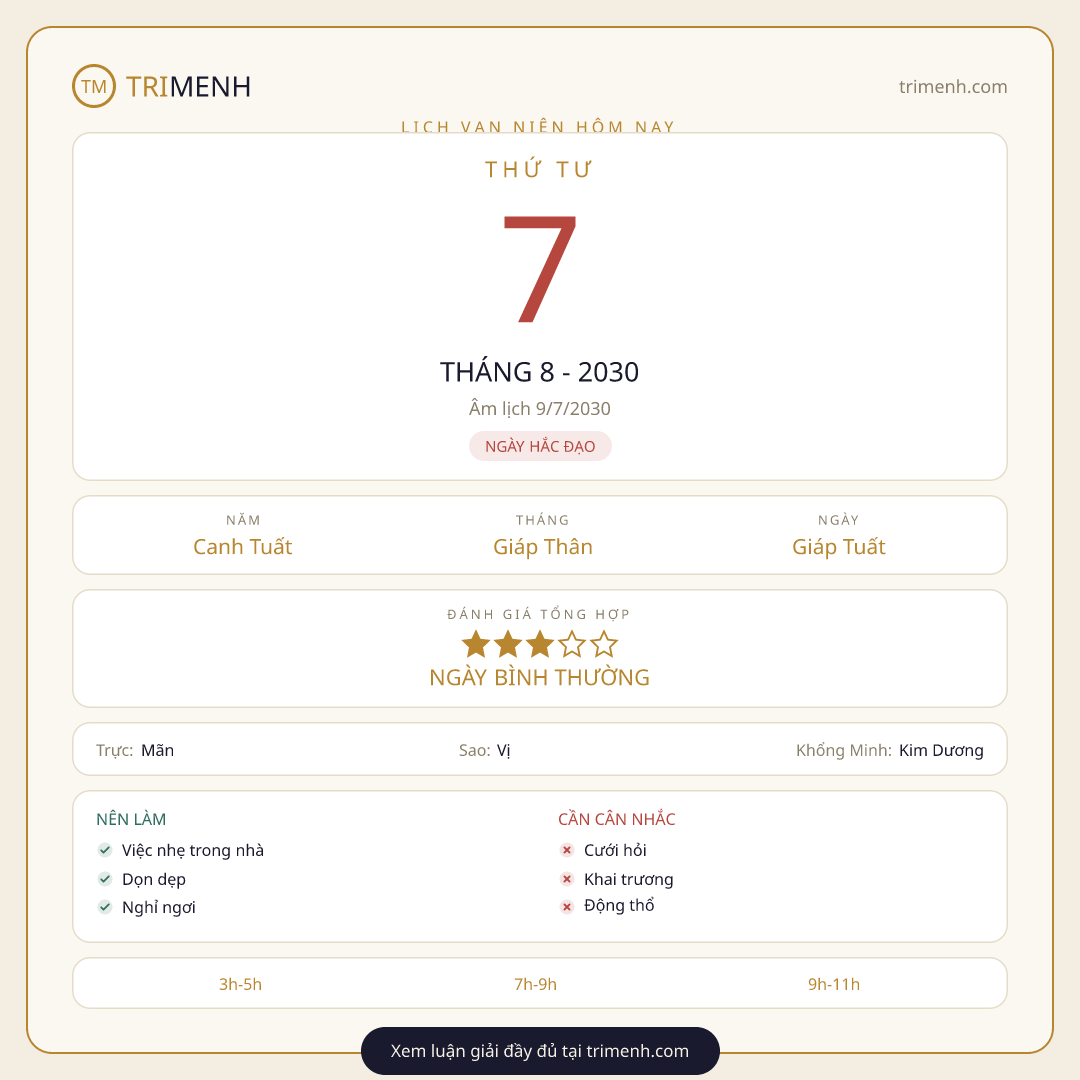 Ảnh lịch ngày 7/8/2030