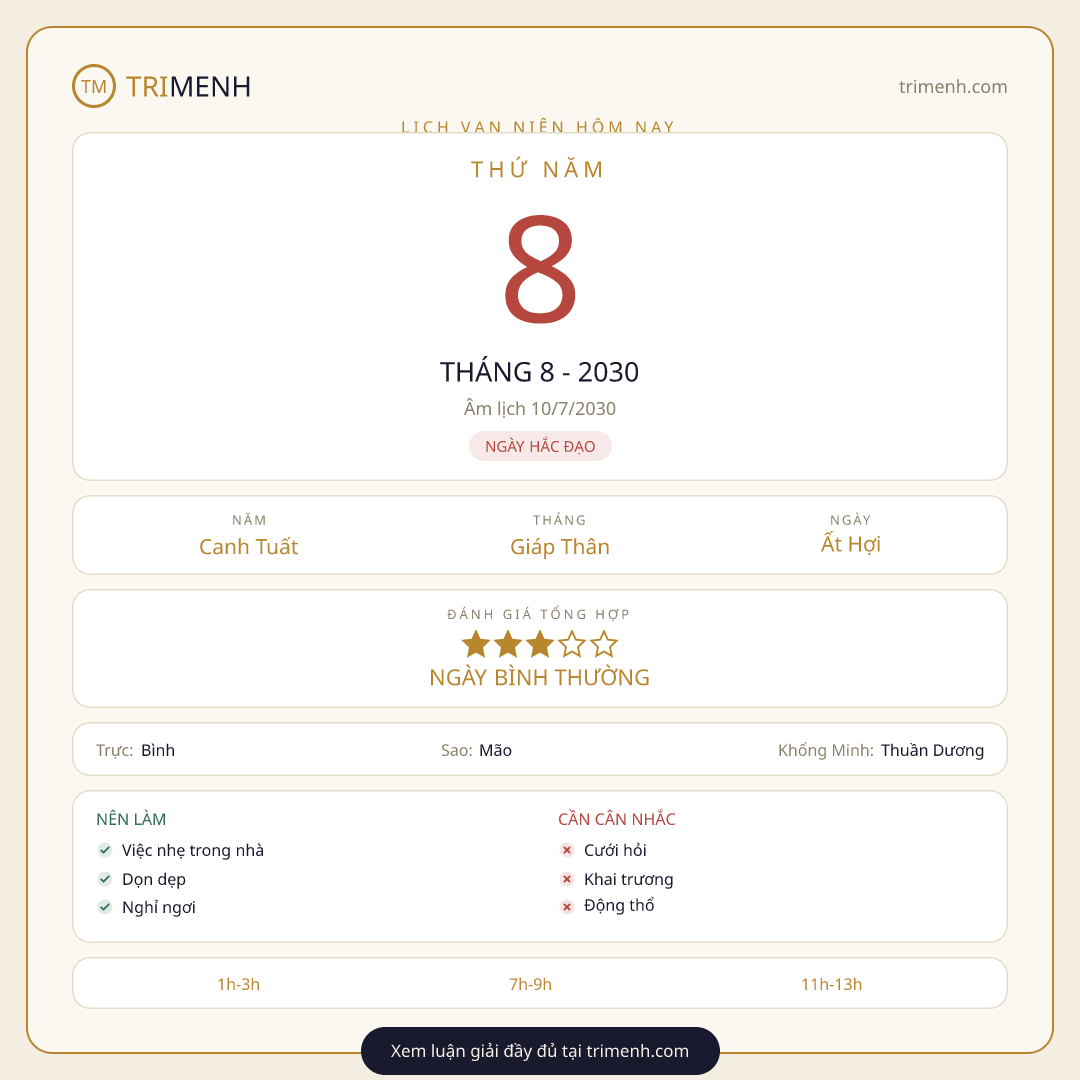 Ảnh lịch ngày 8/8/2030