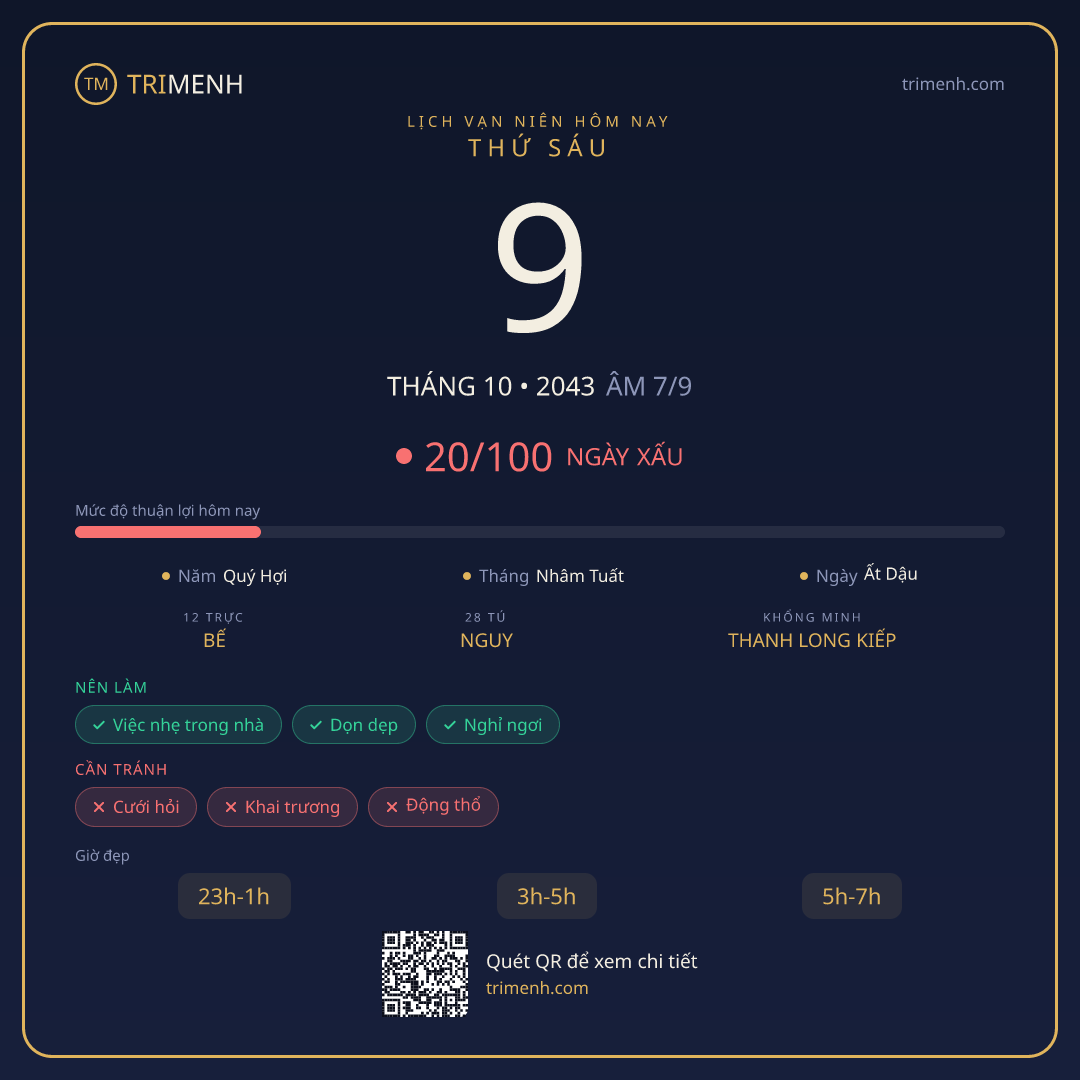 Ảnh lịch ngày 9/10/2043